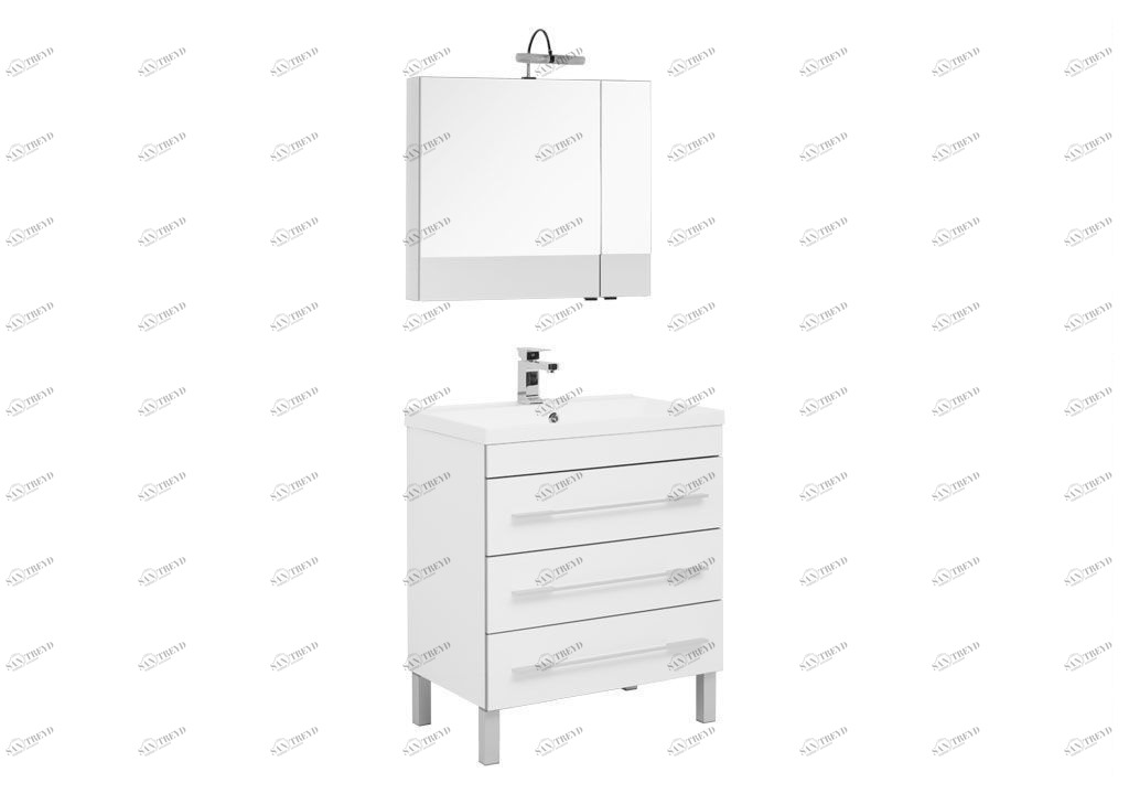Мебель для ванной Aquanet Верона NEW 75 белый (напольный 3 ящика) 00231040