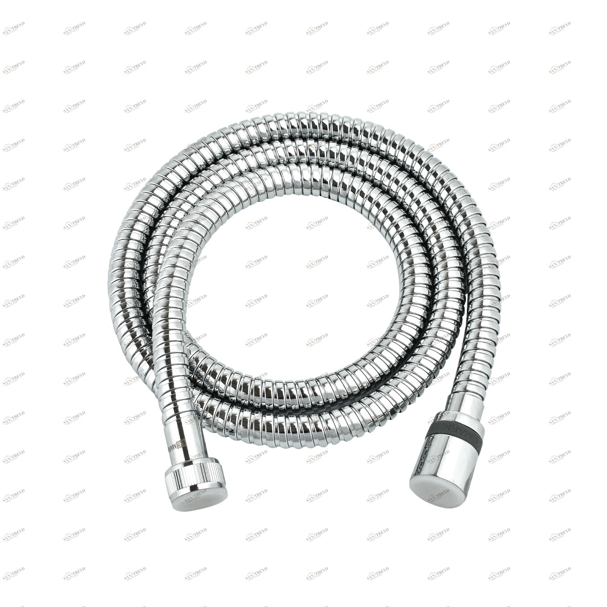 LE8047S Душевой шланг двухзагибный 1,2 м, TURN-FREE, сталь хромированная, пакет с подвесом LEMARK 
