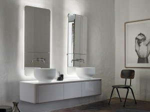 Двойной подвесной умывальник с ящиками