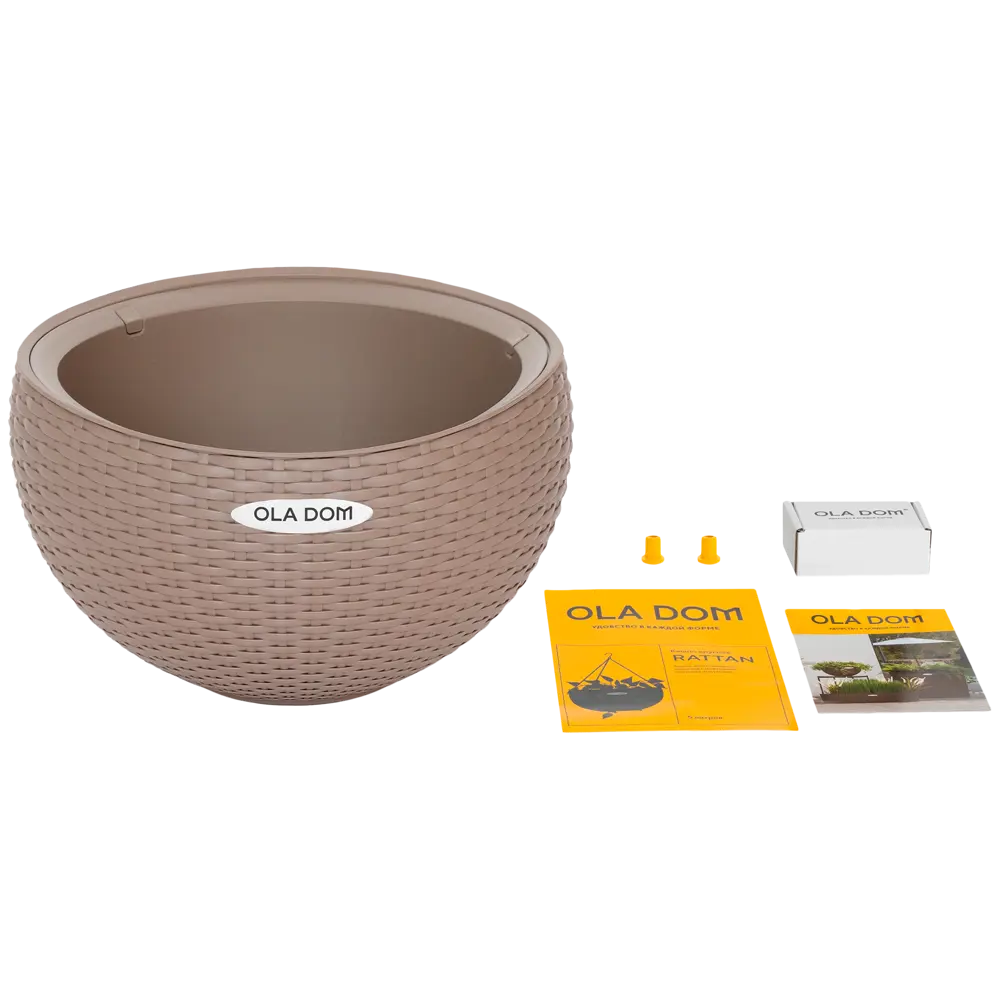 Подвесное кашпо Oladom Rattan Ø34 h20.9 см v5 л пластик серый без автополива 89446366 STLM-2026178 Santreyd - Вид №2