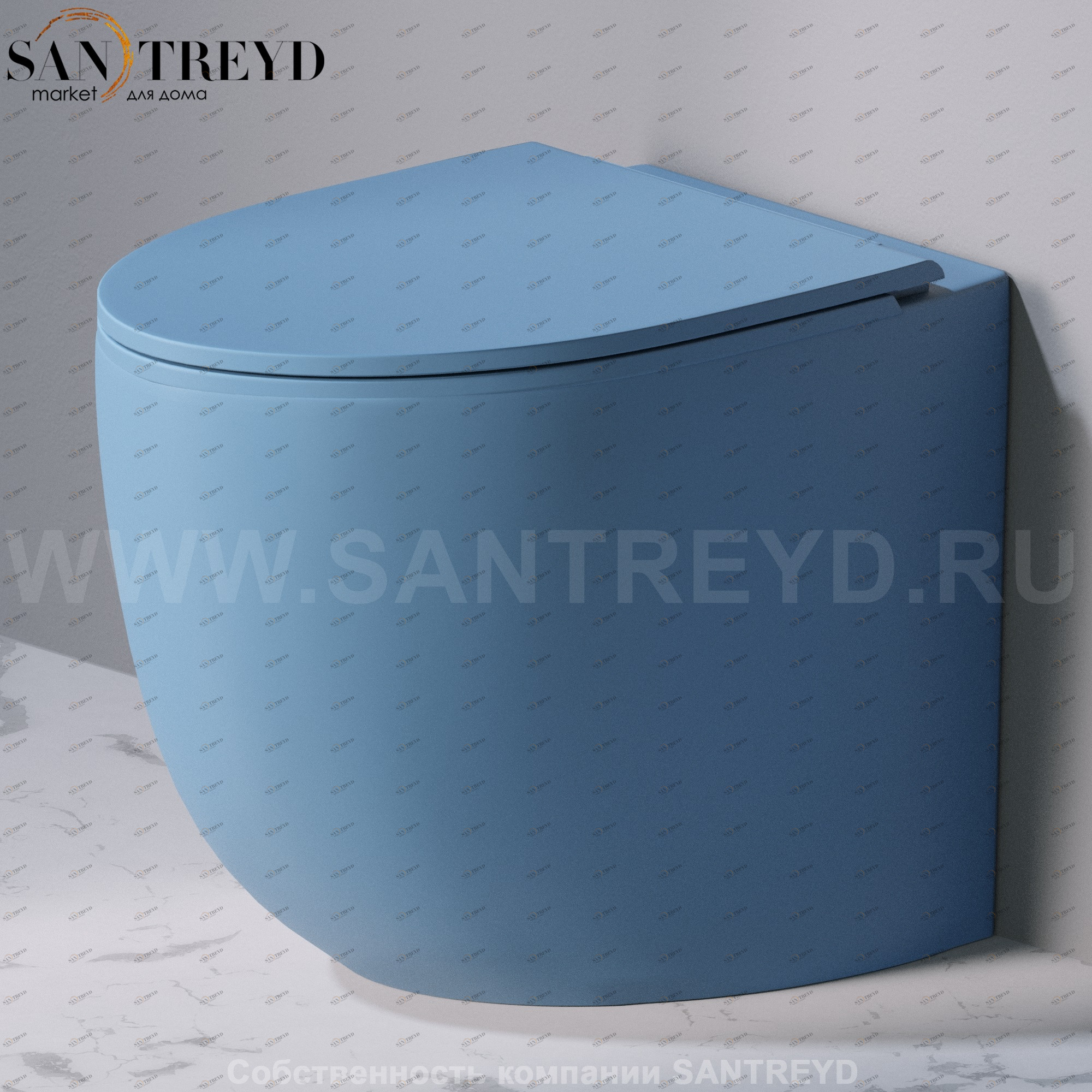 S557T0R0V7.141 Приставной унитаз напольный Голубой A. e T. Italia Dot Италия AeT ITALIA DOT 2.0