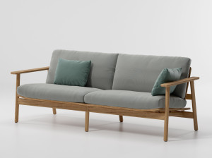 Деревянный мягкий садовый диван