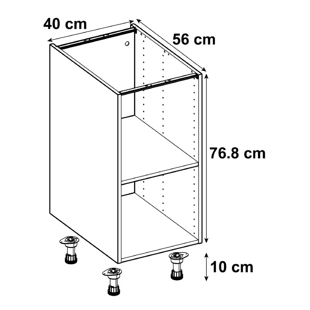 Каркас напольный Delinia ID 40x76.8x56 см, ЛДСП, цвет белый 82000272 STLM-2029239  - Вид №1