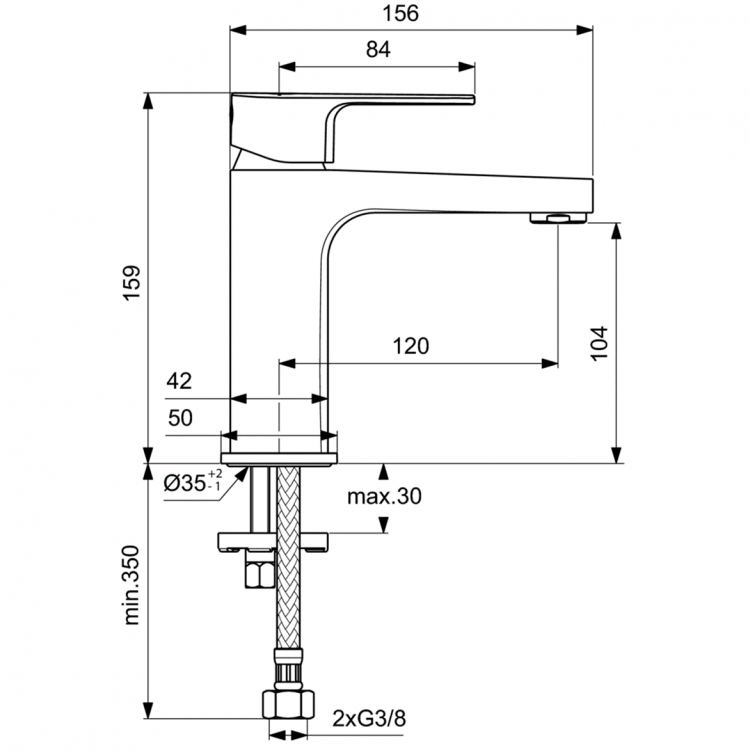BC553AA Смеситель для раковины CERAFINE MODEL D Ideal Standard CERAFINE D - Вид №8