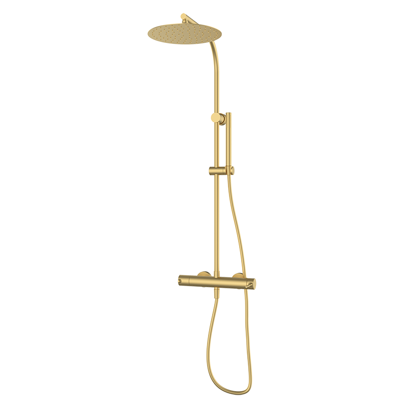 47499477 PREMIUM Матовый Золотой смеситель для душа с колонкой Матовое Золото GRB MIXERS 