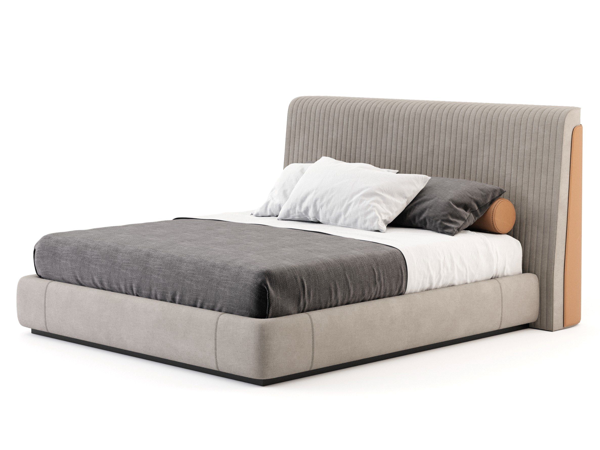 Двуспальная кровать из микрофибры с мягким изголовьем Stylish Club His &amp ARCH-00099439