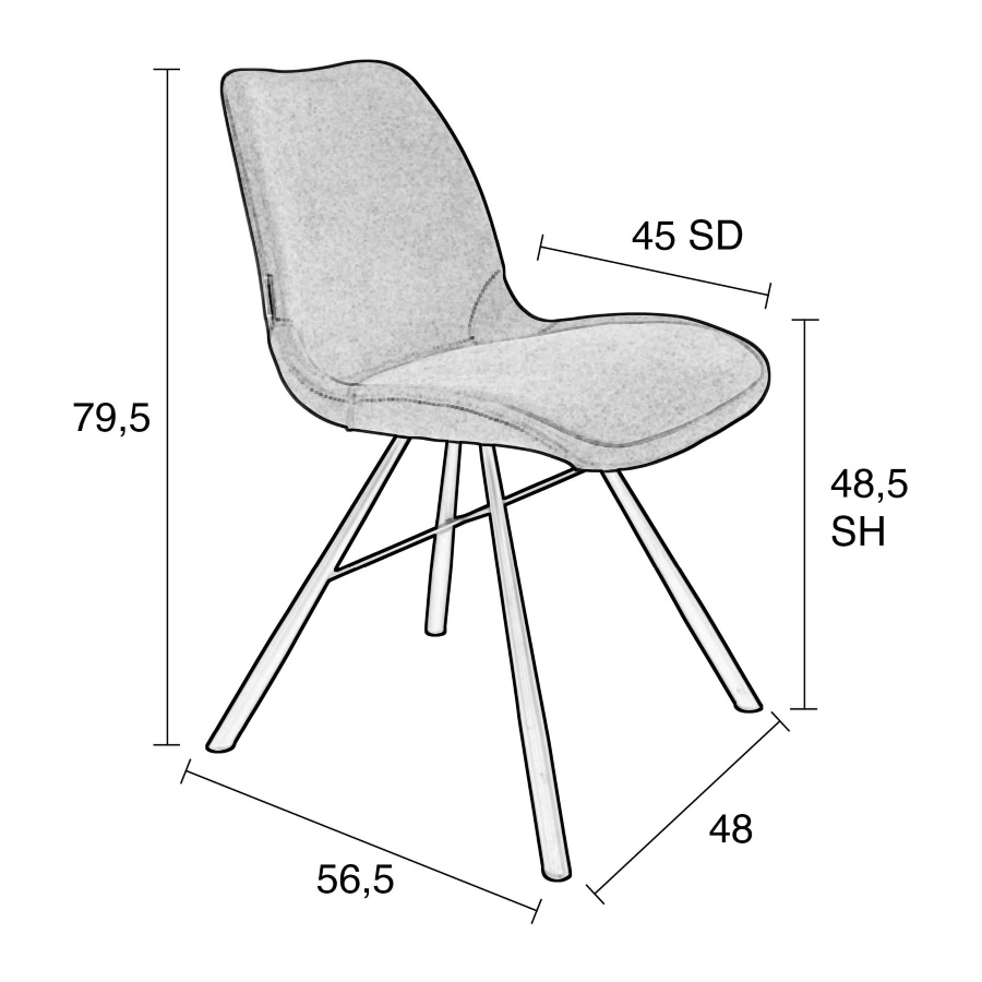 Стул Brent горчичный Zuiver 1100319 - Вид №11