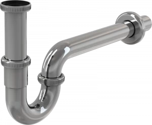 Сифон для умывальника DN32, U-форма с накидной гайкой 5/4", металл