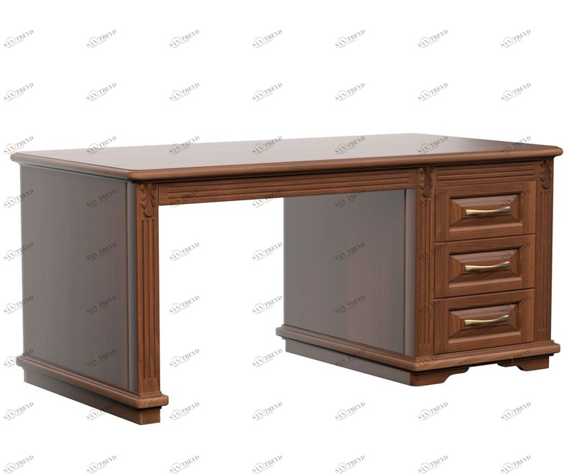 Письменный стол с ящиками деревянный, ясень-орех "Палермо" DREAMLINE ПОД СТАРИНУ 176714 Орех;коричневый 