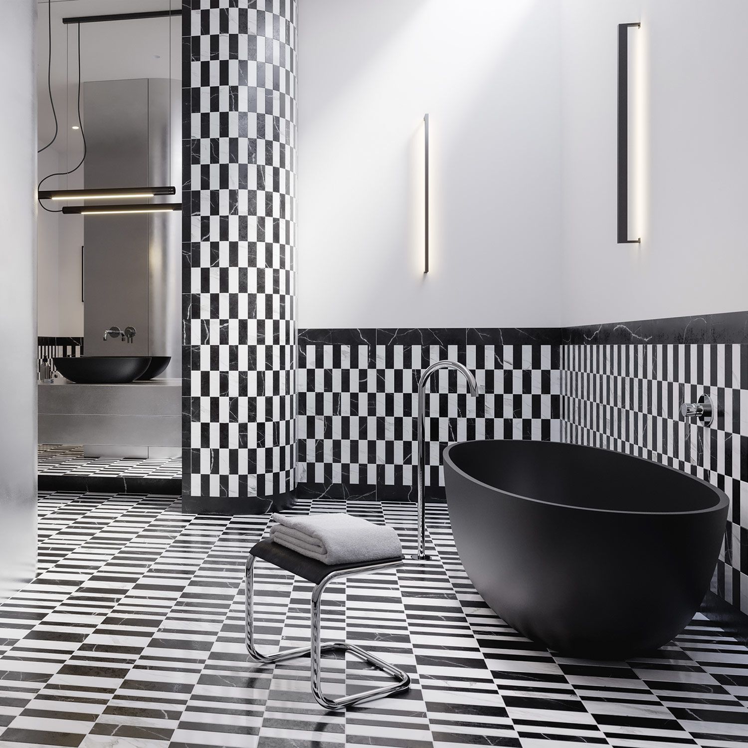 Ванна в центре комнаты из композитного материала OMNIRES Shell M+ ARCH-00059195 - Вид №33