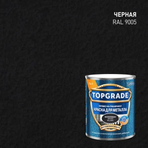 Грунт-эмаль по металлу 3 в 1 Topgrade молотковая цвет черный 0.75 л