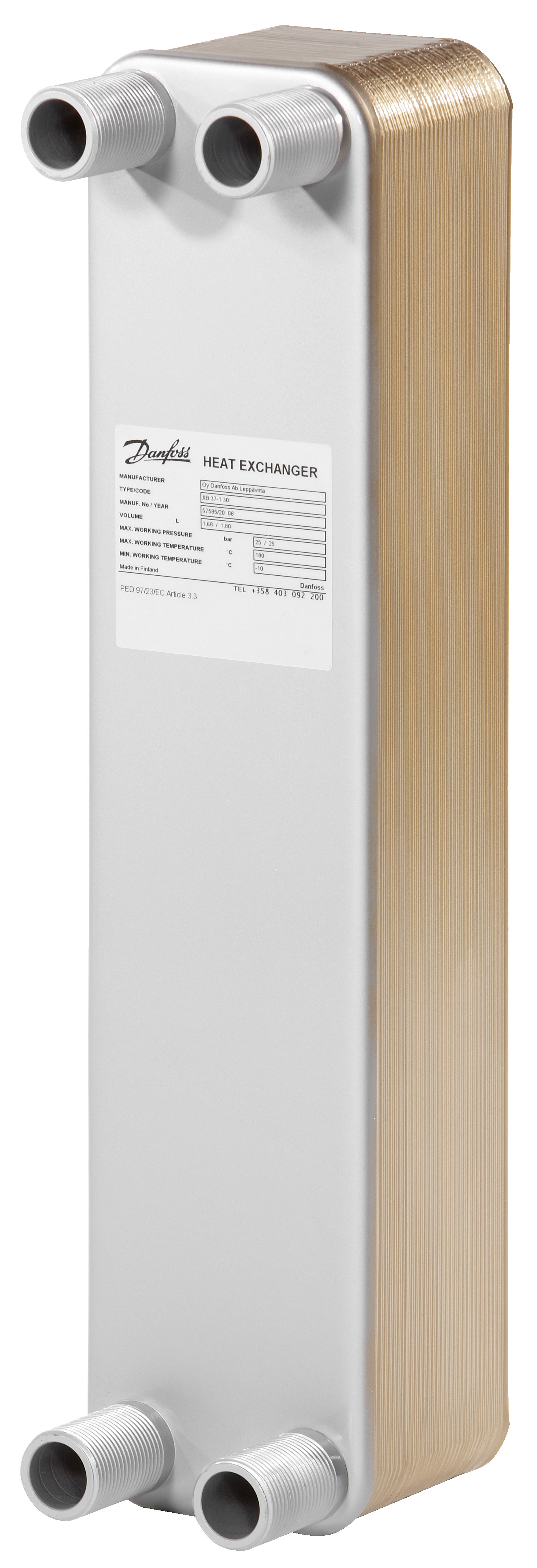 Danfoss Паяный пластинчатый теплообменник серии XB37 XB 37L-1 90 PN25 Паяный ТО 004H7281  - Вид №51