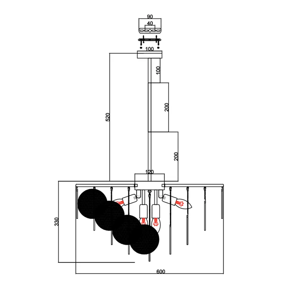 Люстра на штанге Telia 20 м² цвет бронза/белый ESTARES STLM-2165926 - Вид №7