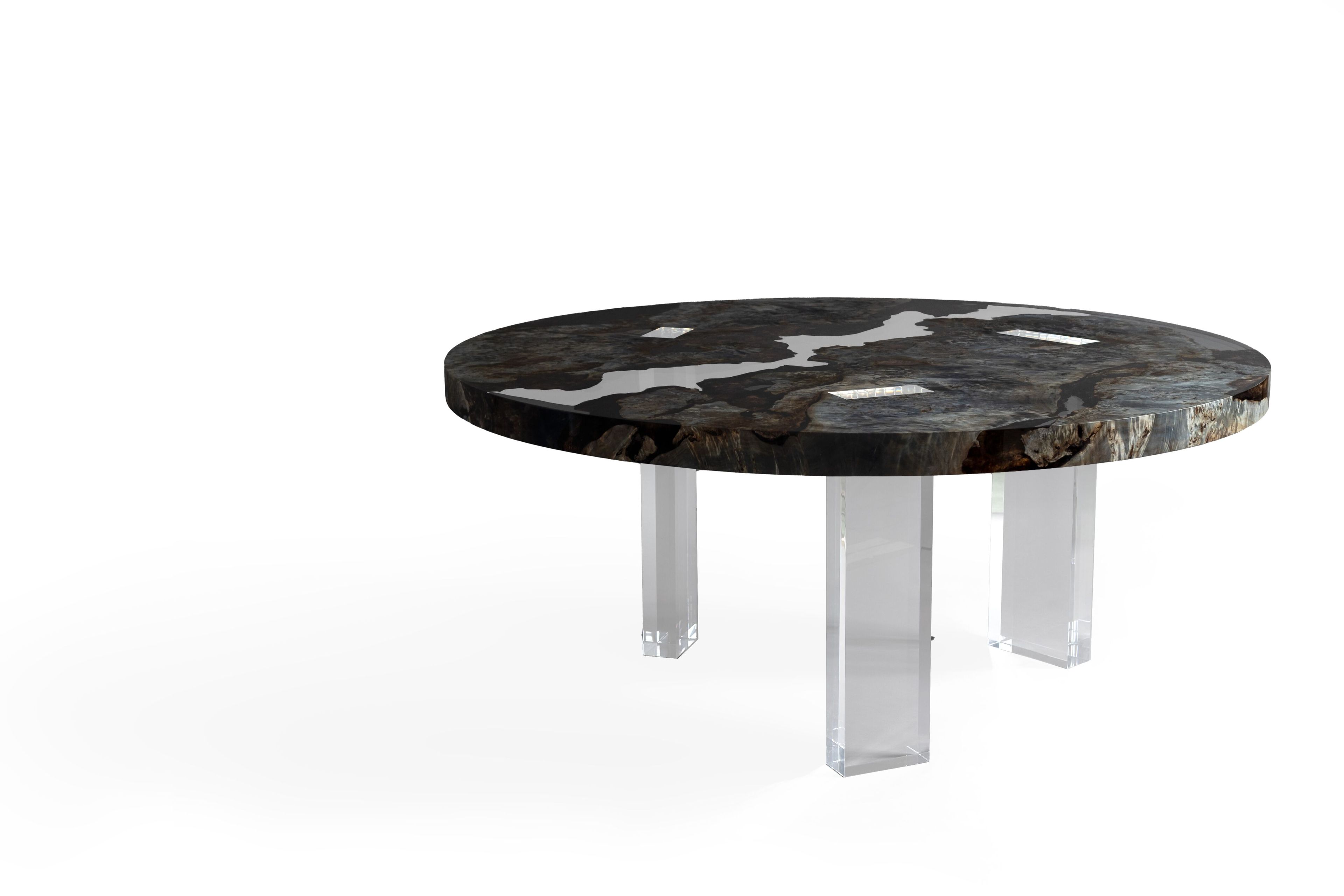 Круглый стол из тополя и смолы alcarol Geomorphic 2023 ARCH-00050621 - Вид №1