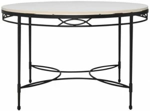 JANUS et Cie Круглый обеденный стол из смолы и нержавеющей стали Amalfi