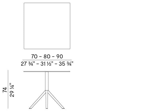 Квадратный стол с откидным верхом из HPL Potocco OTX ARCH-00082040 - Вид №2