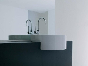 Керамический круглый одношаговый умывальник