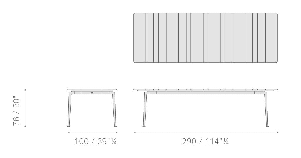Алюминиевый и деревянный прямоугольный садовый стол Poltrona Frau SOLARIA ARCH-00031017 - Вид №11