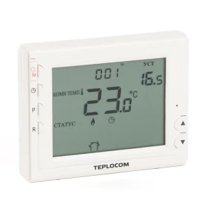 Термостат комнатный Teplocom TS-Prog-2AA/8A электронный программируемый цвет белый