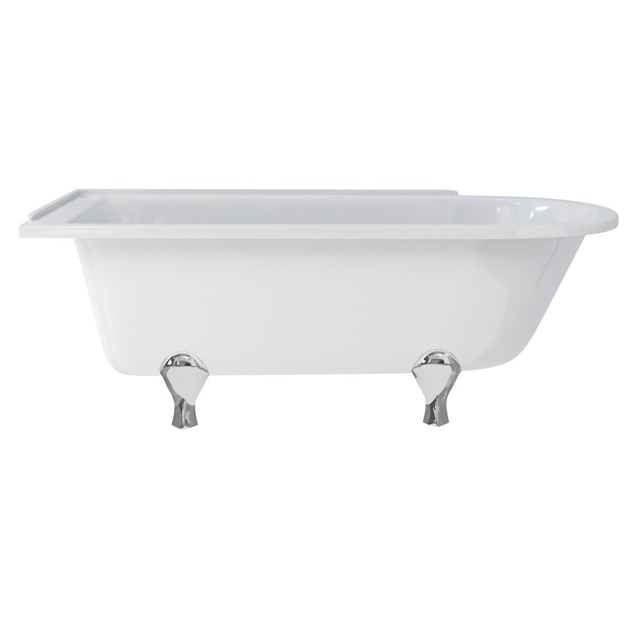 Burlington Hampton 170см душевая ванна с роскошными ножками для левой руки Левая рука с ножками Luxury Arc в белом цвете E13 L2W  - Вид №7