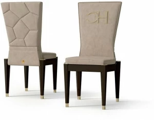 Carpanese Home Стул из нубука с высокой спинкой Contemporary 7509