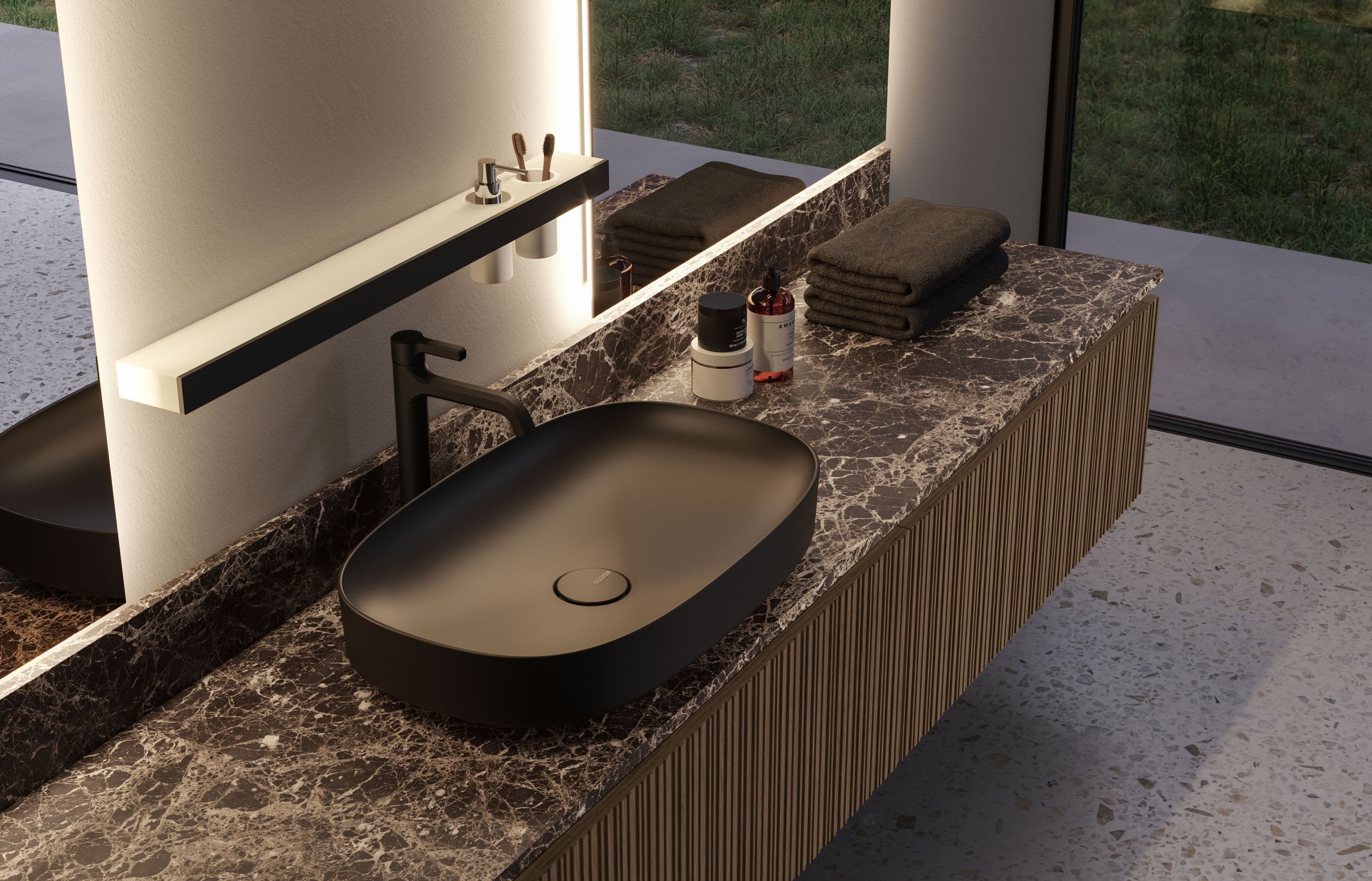 Двойной подвесной туалетный столик с зеркалом Ideagroup ViaCondotti ARCH-00092573 - Вид №1