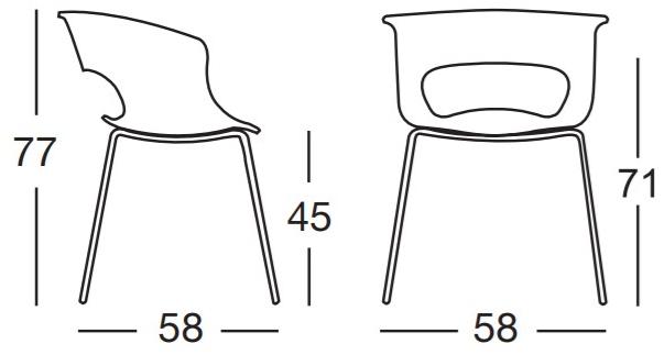SCAB DESIGN Стул из ткани с подлокотниками Miss b sun-id-1451554 - Вид №4