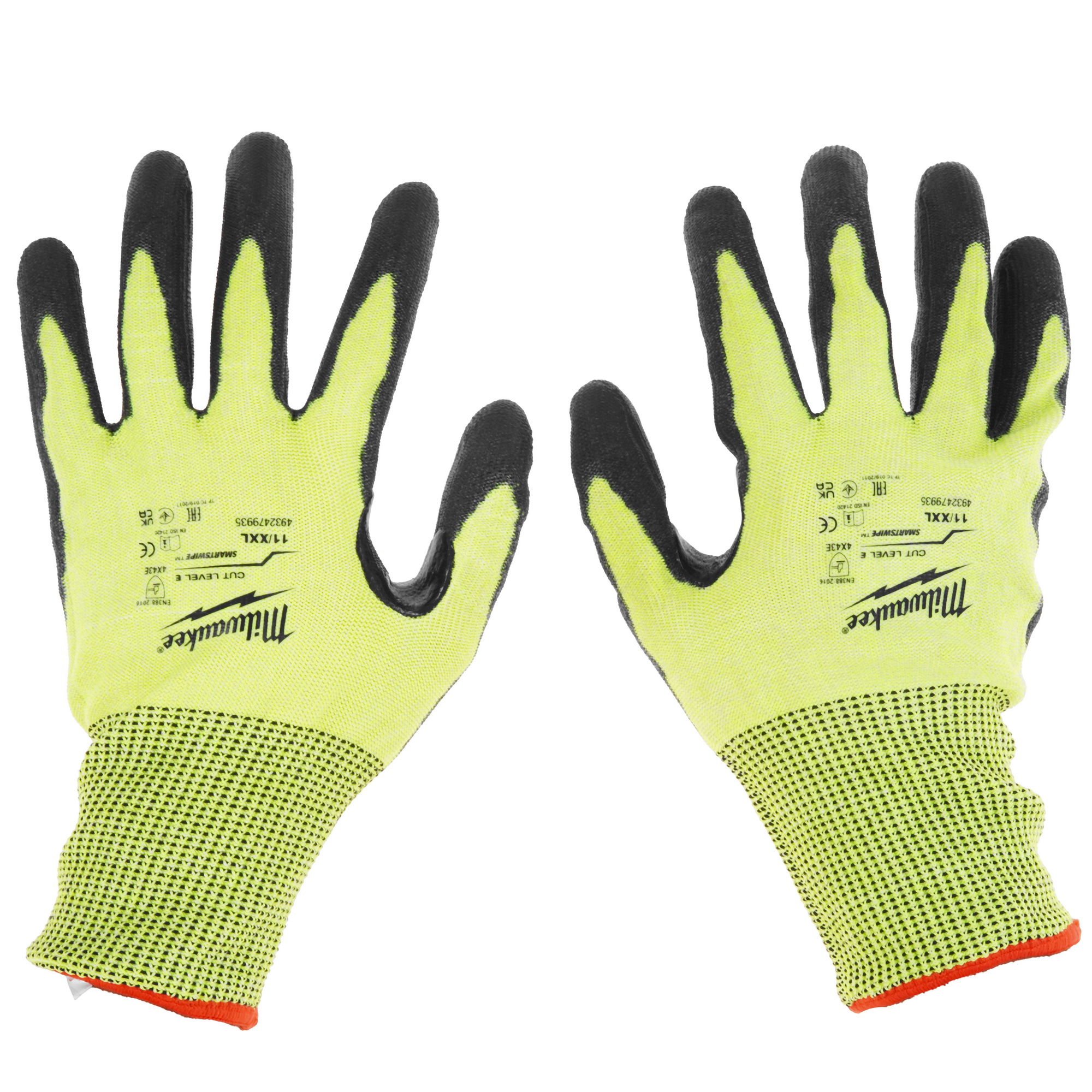 Перчатки трикотажные Milwaukee Hi-Vis Cut level 5/E 11/XXL 5478073 STDN-0073509
