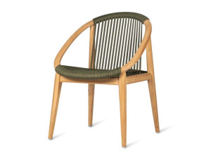 Садовый стул из тика и веревки с подлокотниками