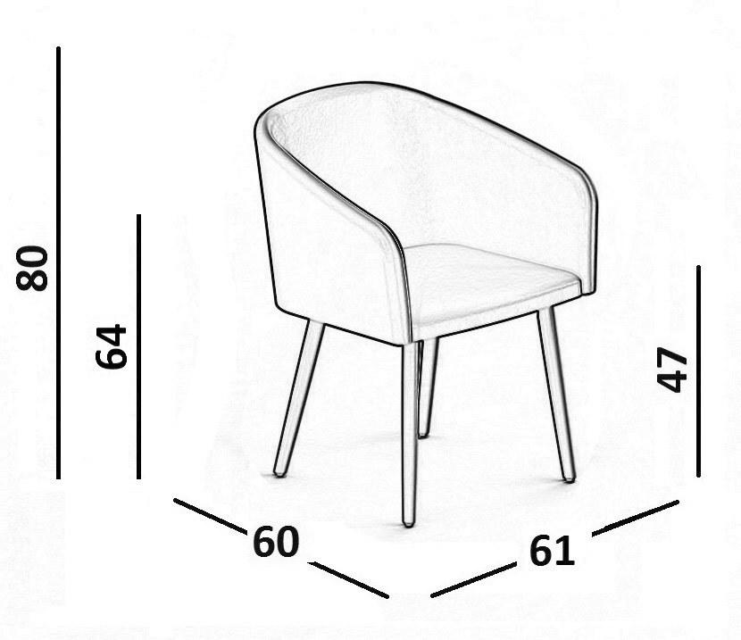 Luxy Стул из ткани с подлокотниками Bloom 4blfl40 - Вид №4
