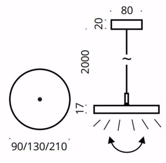 Top Light Регулируемый светодиодный подвесной светильник Sun sun-id-1481161 - Вид №4