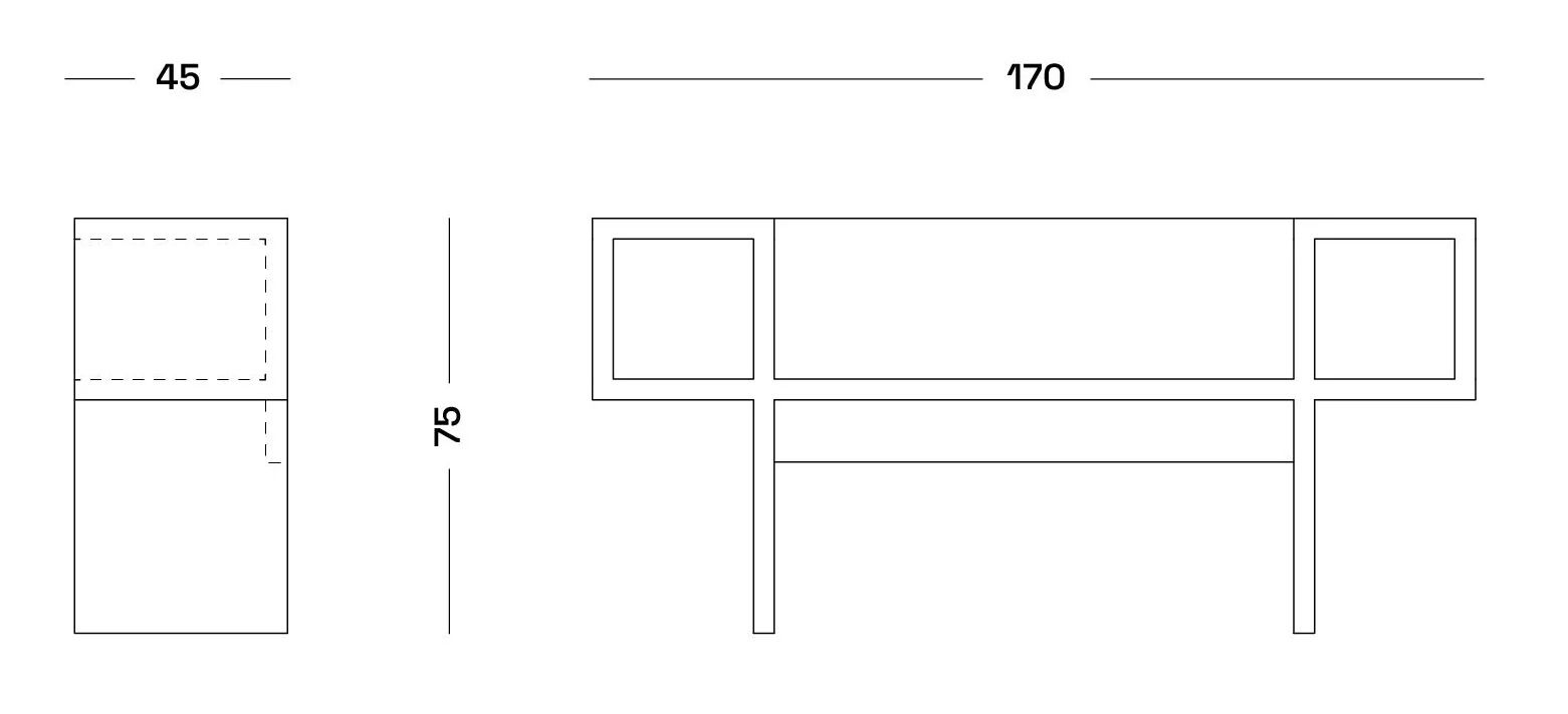 Скамейка из шпона со спинкой Poltronova Canton ARCH-00102050 - Вид №9