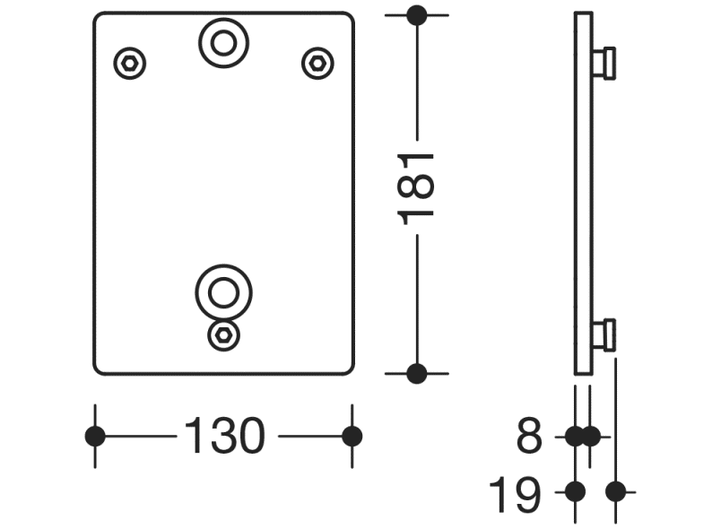 950.50.01440 Монтажная пластина HEWI Stützen  - Вид №1