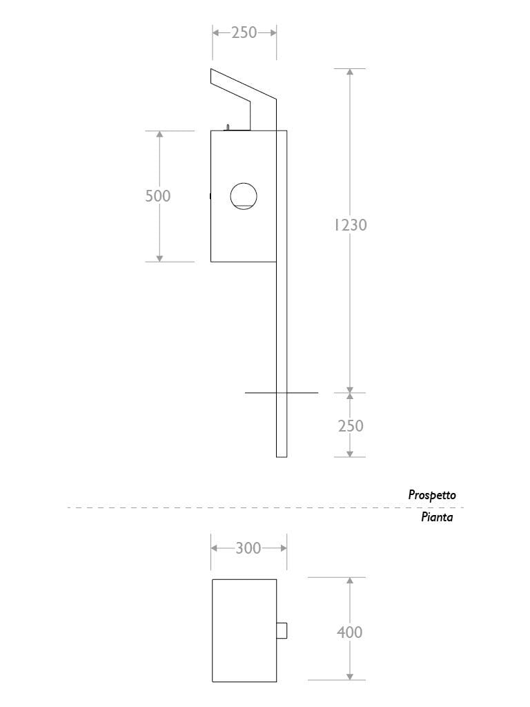 Оцинкованная стальная корзина для мусора для собак EUROCOMITALIA современная мебель ARCH-00063280 - Вид №5