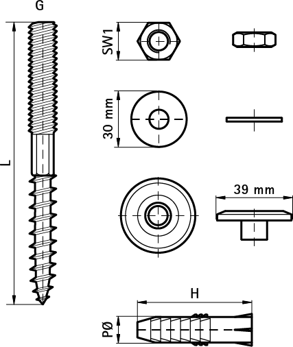 0667300 Крепление для труб  BIS Крепёж для умывальника монтаж умывальников и рукомойников WALRAVEN  - Вид №1