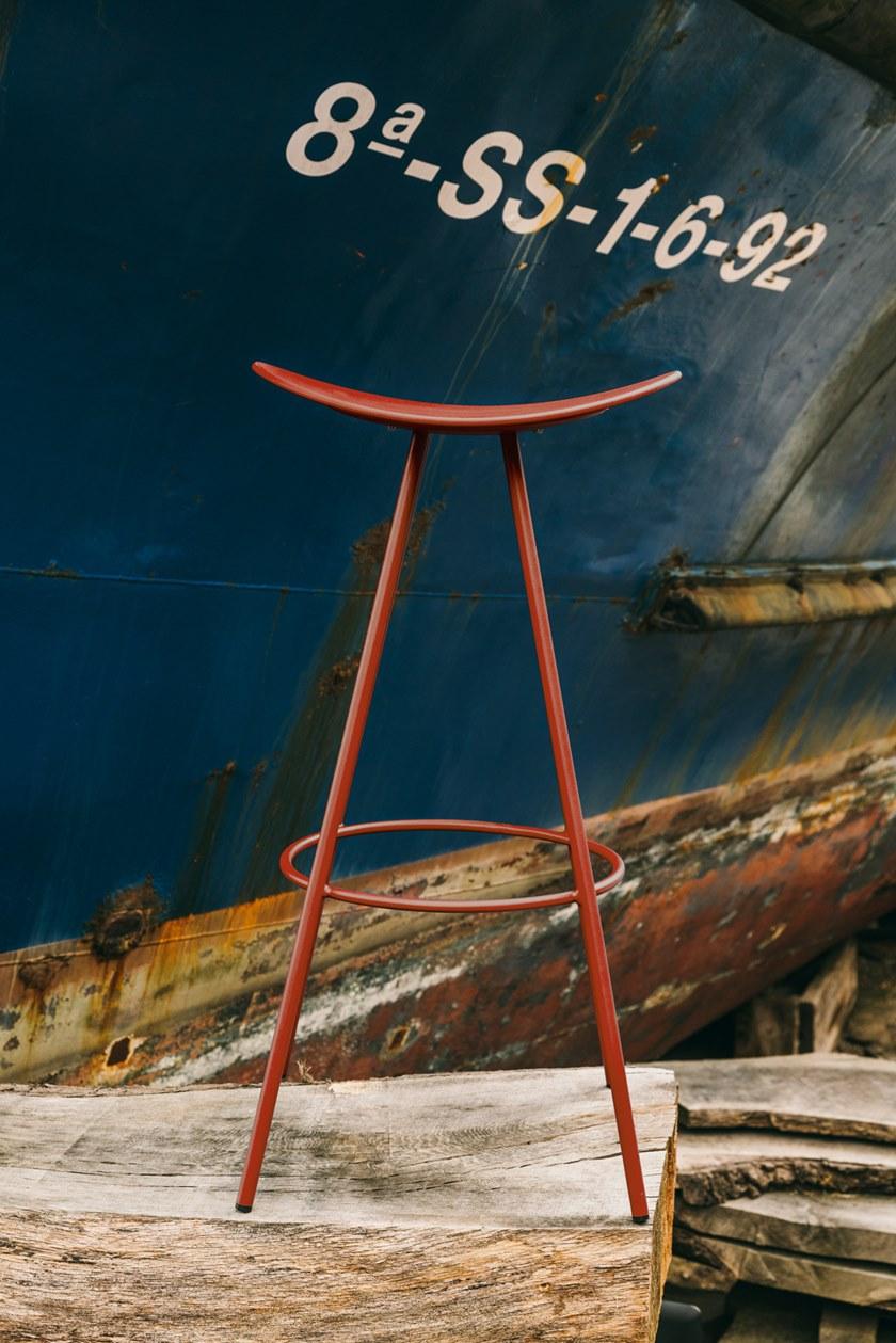 ENEA Высокий табурет с подставкой для ног из стали и полипропилена Coma sun-id-1368638 - Вид №5