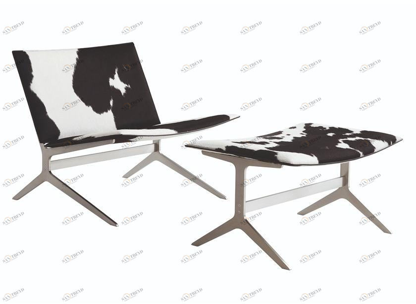 Poliform Кресло из коровьей кожи с подставкой для ног sun-id-1496708