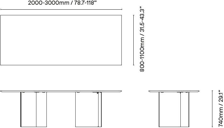 Ross Gardam Прямоугольный стол из алюминия и кварцита Breeze Bd01 - Вид №8