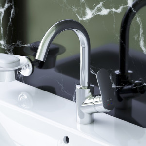 F8002700 смеситель для умывальника с поворотным изливом хром шт. AM.PM Like