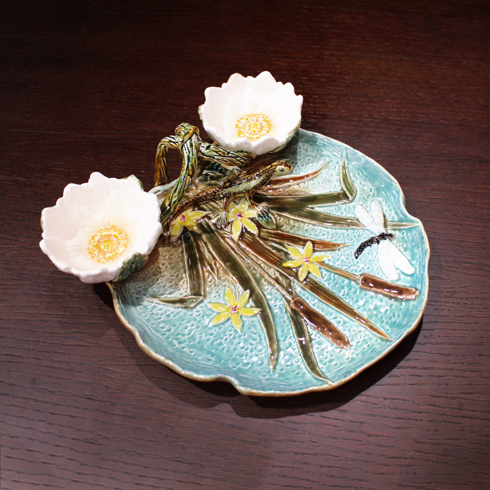 Блюдо для закусок (с двумя кувшинками) Голубой PROVANSFAIENCE sun-id-994603 - Вид №13