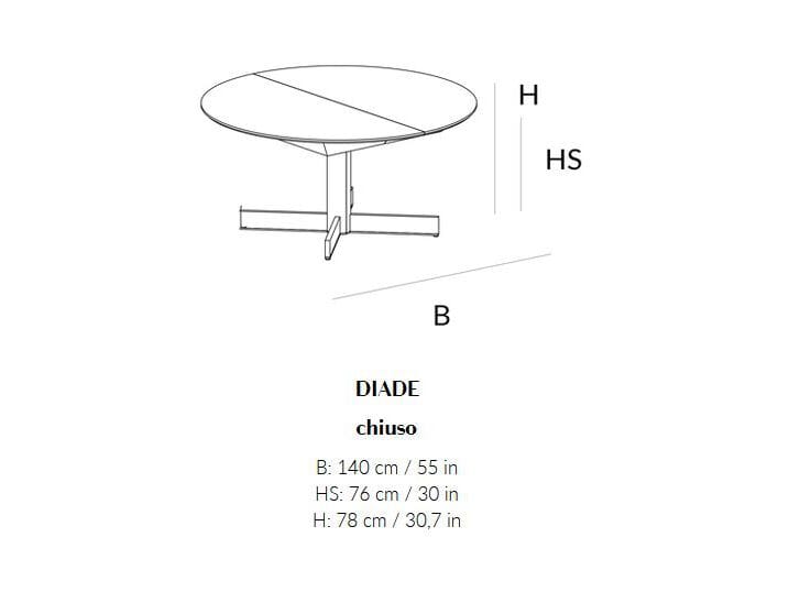 Выдвижной обеденный стол из массива дерева Lando DIADE ARCH-00006997