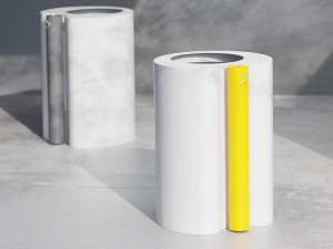 Корзина для мусора из оцинкованной стали с пепельницей