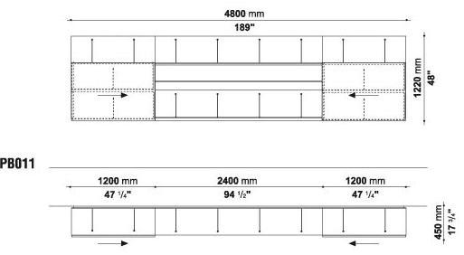 B&B Italia Настенный модульный подвесной книжный шкаф Pab sun-id-1468342 - Вид №3