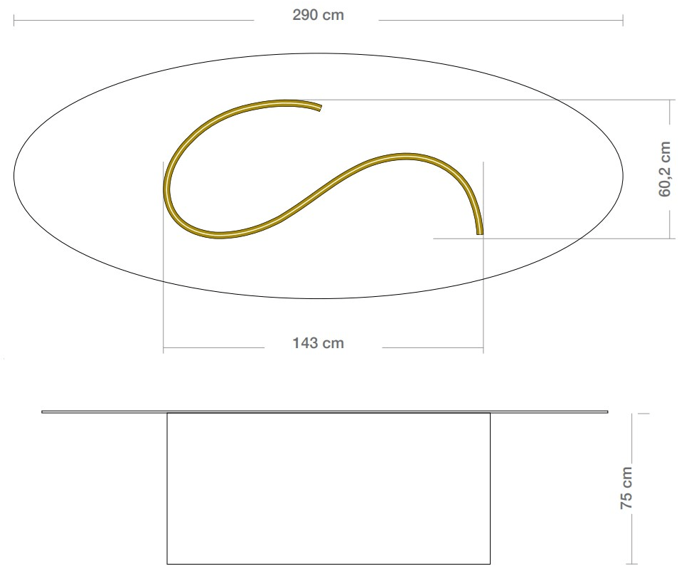 Unica by Tecnotelai Круглый стол из стали и стекла Nastri sun-id-1451385 - Вид №2