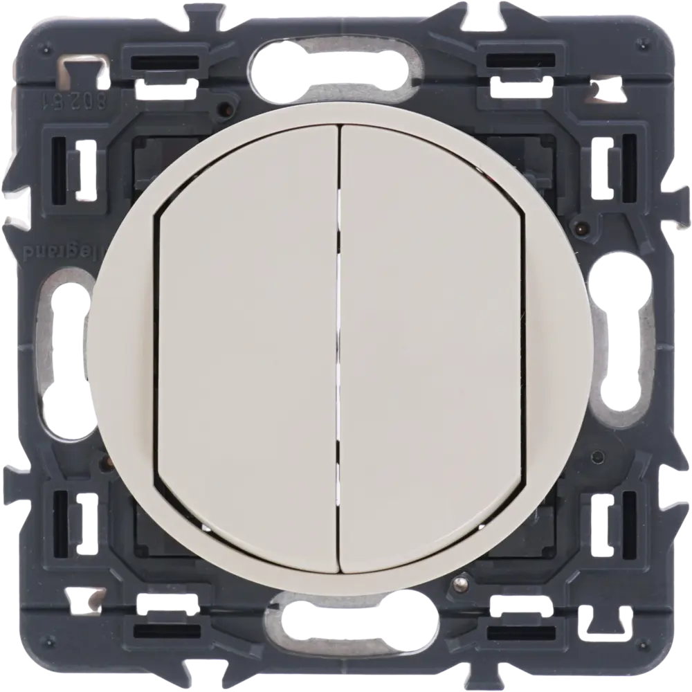 Переключатель встраиваемый Legrand Celiane 2 клавиши, цвет бежевый STLM-2013576