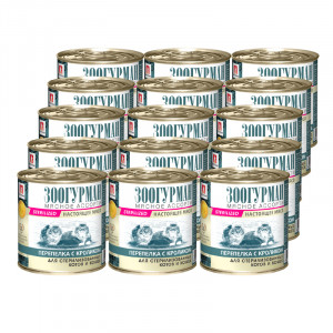 ПР0043395*15 Корм для кошек мясное ассорти для стерилизованных, перепелка и кролик конс. (упаковка - 15 шт) ЗООГУРМАН