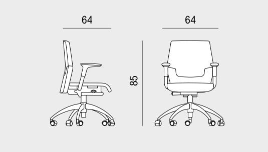 Кожаный регулируемый по высоте офисный стул с подлокотниками Viganò Madam Office ARCH-00028602 - Вид №3