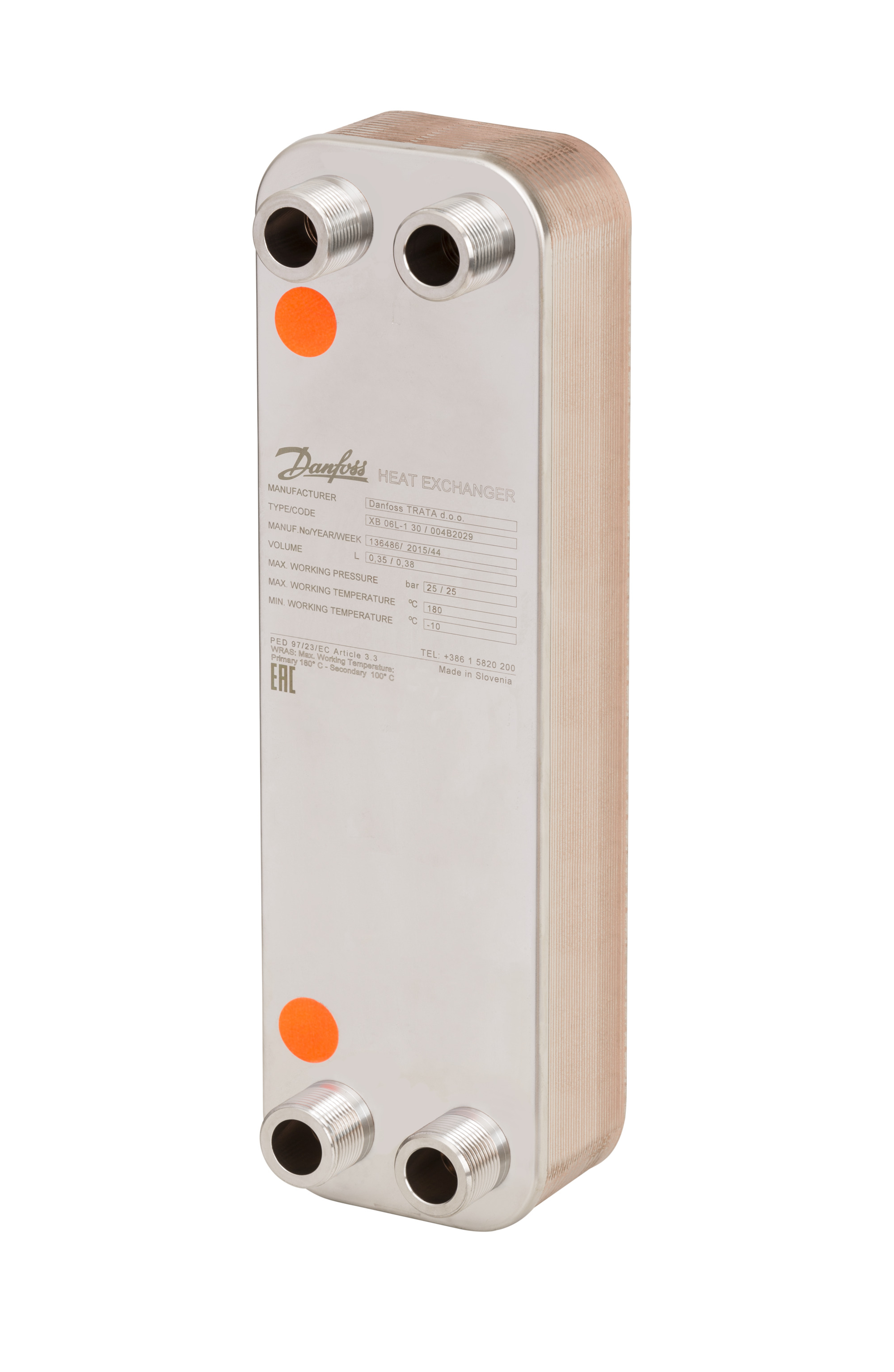 Danfoss Паяный пластинчатый теплообменник серии XB06 XB 06H-1 10 G 3/4Ax20mm 004B2037  - Вид №20