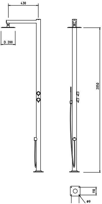 Ama Luxury Shower Летний душ из нержавеющей стали Venere sun-id-1404592 - Вид №7
