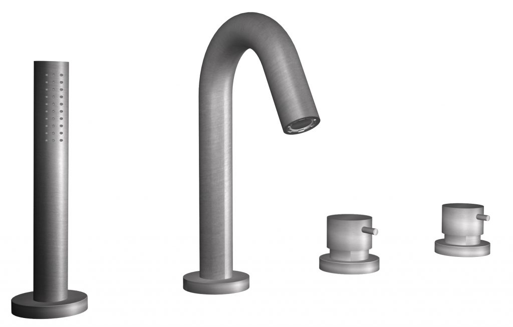 73531 / D Ванна и смеситель для душа из полированной нержавеющей стали с четырьмя отверстиями, дуплексный душевой набор и традиционный картридж. Bongio Time2020 Basic 73531/D